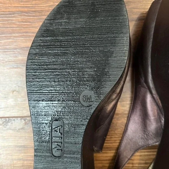 Vintage Brown Platform Wedge Slingback Sandals Peep Toe Chunky Y2K Women 8 Bratz - Picture 5 of 5